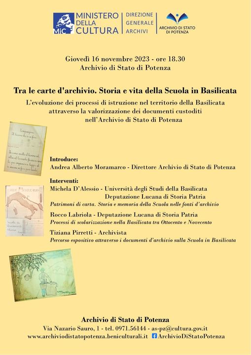 Tra le carte d’archivio – Storia e vita della scuola in Basilicata